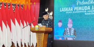 Wakil Gubernur Jambi, Abdullah Sani Lantik Pengurus Laskar Pemuda Jambi Kota Seberang (JKS)