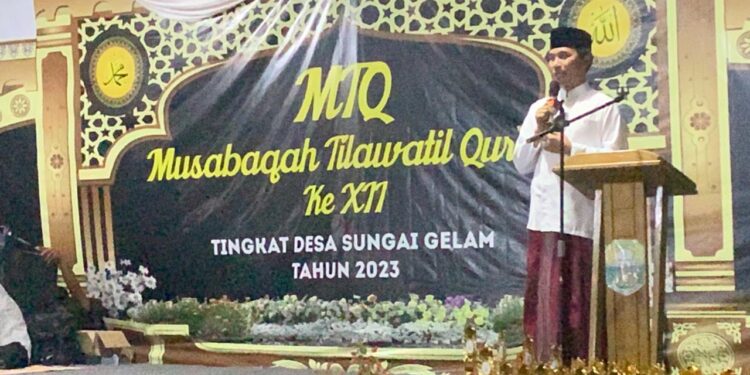 Edi Purwanto Hadiri Pembukaan MTQ ke 12 tingkat Desa Sungai Gelam.